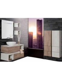 BAGNO SOSPESO CON LAVELLO ROTONDO CON DUE COLONNE LATERALI