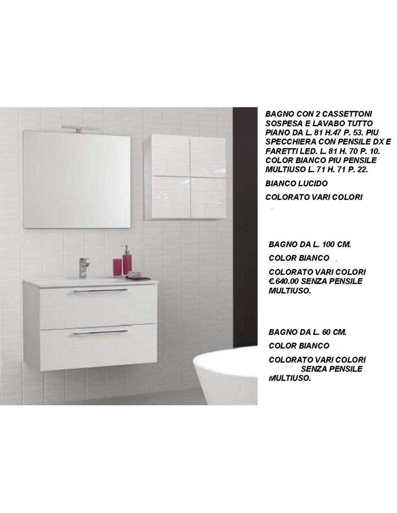 BAGNO CON DUE CASSETTONI SOSPESA