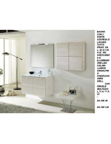 BAGNO CON 2 PORTE SOSPESA CON LAVABO TUTTO IN PIANO