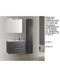 BAGNO CON 2 CASSETTONI SOSPESO LAVABO PIATTO