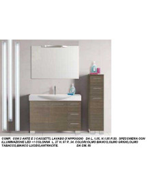 COMP CON 2 ANTE E 3 CASSETTI LAVABO D'APPOGGIO