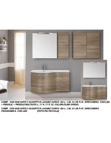 COMPOSIZIONE 2 ANTE 2 CASSETTI E LAVABO CURVO