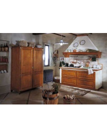 CUCINA IN MURATURA SU MISURA IN CASTAGNO