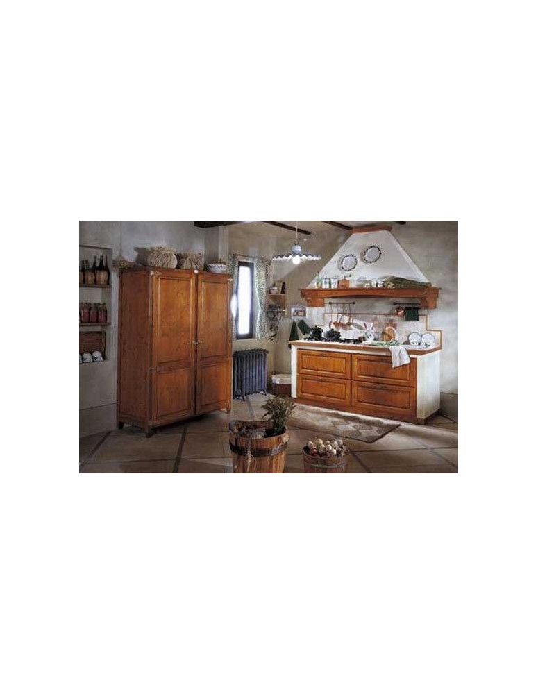 CUCINA IN MURATURA SU MISURA IN CASTAGNO