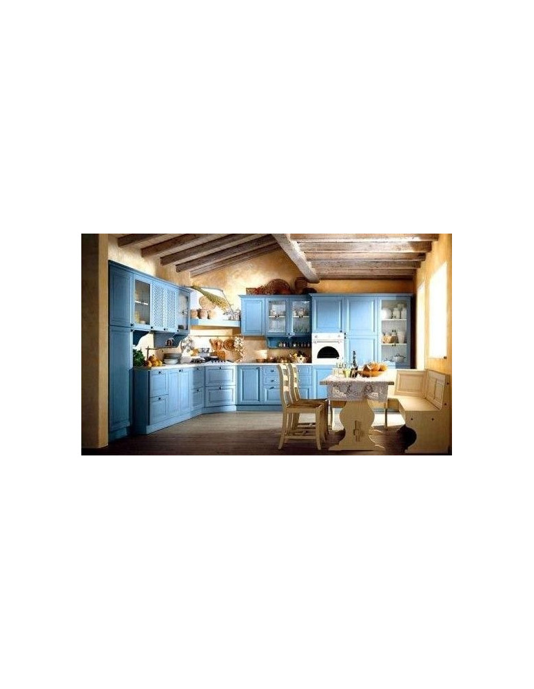 CUCINA SU MISURA DECAPE FRASSINO AZZURRO