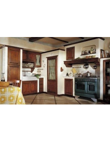 CUCINA IN MURATURA SU MISURA IN NOCE