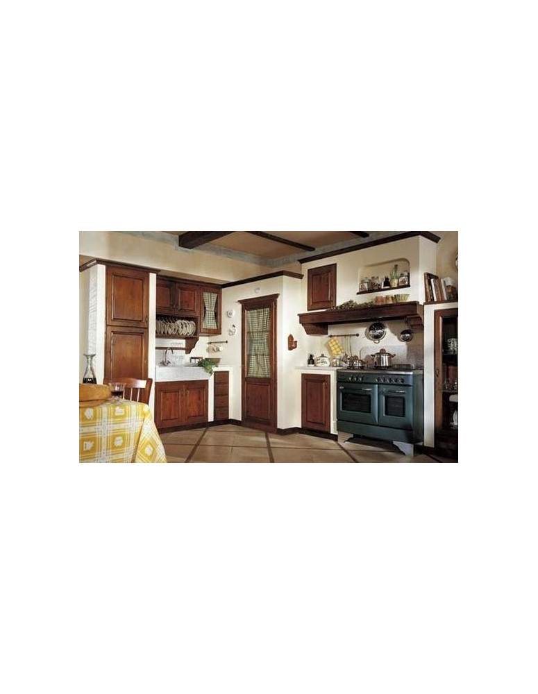 CUCINA IN MURATURA SU MISURA IN NOCE