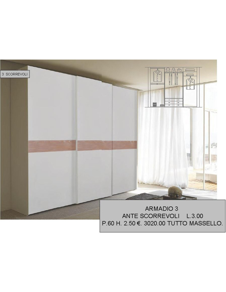 ARMADIO 3 ANTE SCORREVOLE