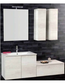 COMPOSIZIONE BAGNO SOSPESA DA CM 1.40 OLMO BIANCO