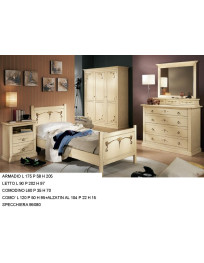 CAMERETTA MASSICCIO DECORATA IN LEGNO DI PINO