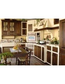 CUCINA IN MURATURA SU MISURA IN NOCE