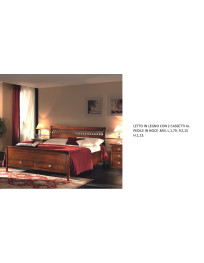 LETTO CON 2 CASSETTI IN NOCE