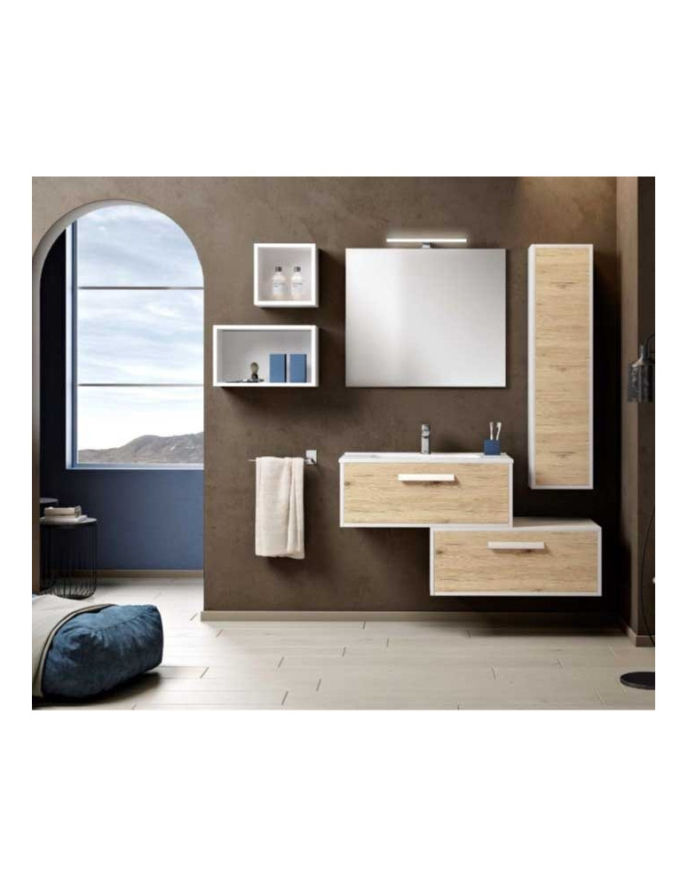 BAGNO SOSPESO CON 2 CASSETTONI DA 80 SENZA COLONNA