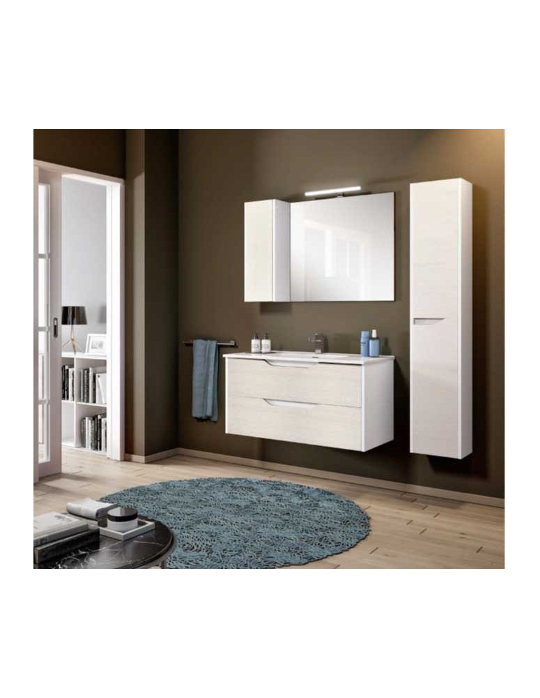 BAGNO 2 CASSETTI PIU COLONNA OLMO BIANCO