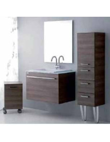 BAGNO COLOR CAFFE CON BASE CIN RUOTE E COLONNA