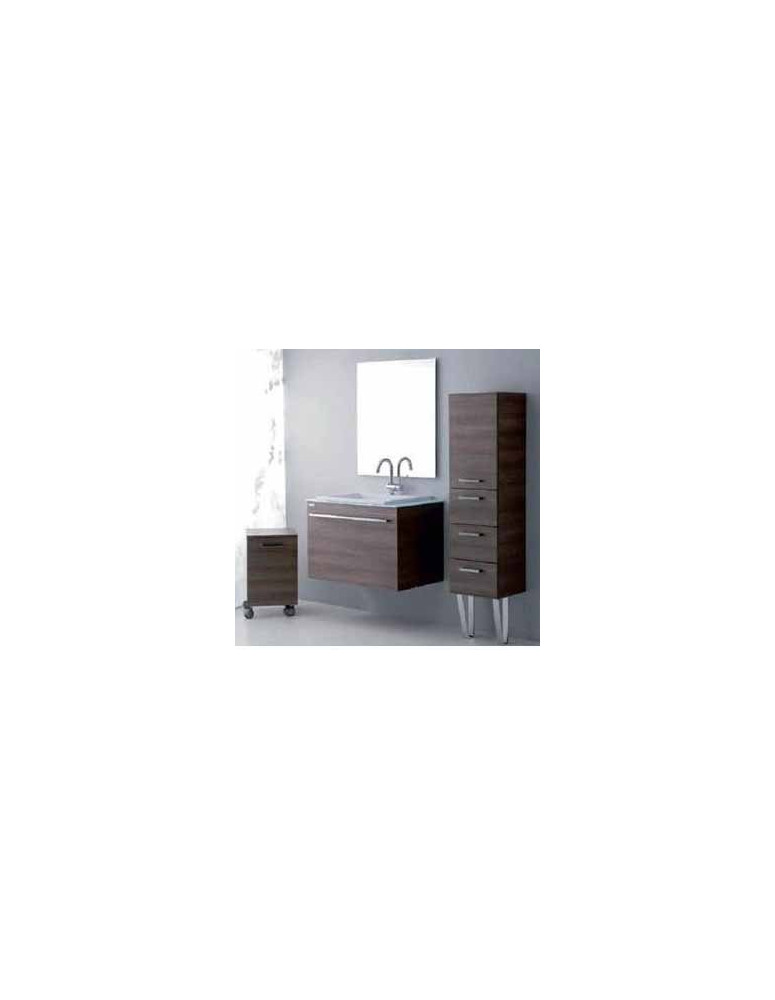 BAGNO COLOR CAFFE CON BASE CIN RUOTE E COLONNA