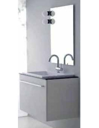 BAGNO BIANCO RIGATO CON TOP VETRO NERO