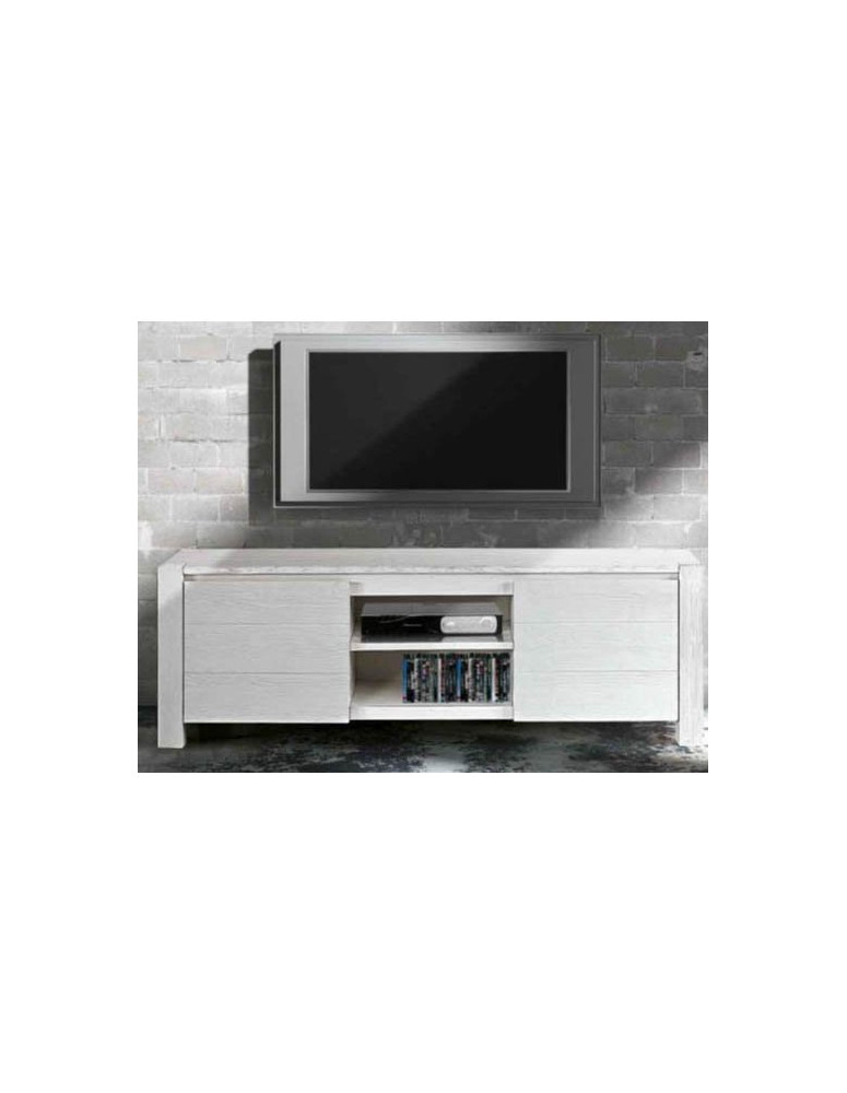 PORTA TV ABETE BIANCO SPAZZOLATO