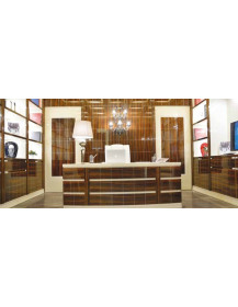 STUDIO CON SCRIVANIA E POLTRONA IN PELLE IN ESSENZA DI  PALISSANDRO