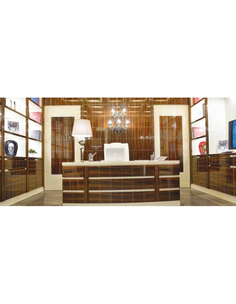 STUDIO CON SCRIVANIA E POLTRONA IN PELLE IN ESSENZA DI  PALISSANDRO