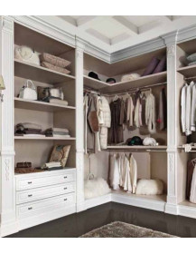 CABINA ARMADIO CON 3 CASSETTI LATERALI CON CAPITELLI E INTAGLI