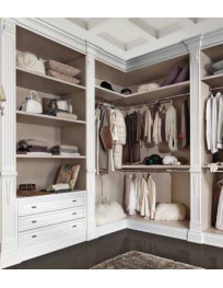 CABINA ARMADIO CON 3 CASSETTI LATERALI CON CAPITELLI E INTAGLI