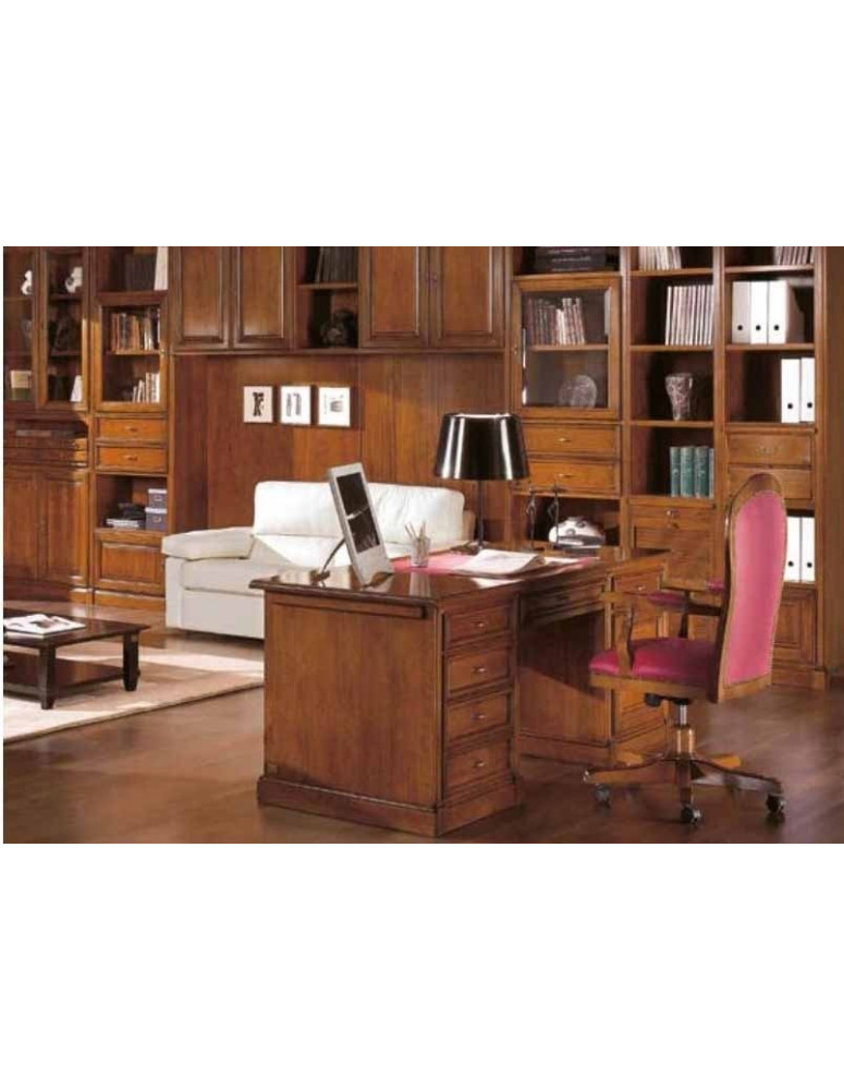 COMPOSIZIONE BOISERY A MISURA CON  LIBRERIE E SCRIVANIA