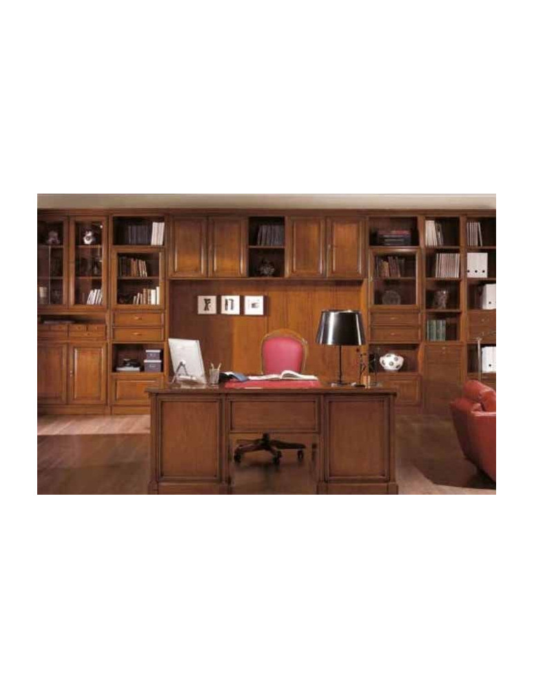 COMPOSIZIONE BOISERY A MISURA CON  LIBRERIE  E SCRIVANIA