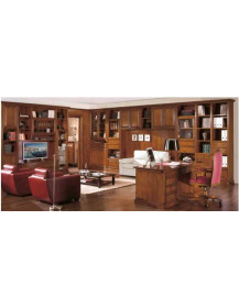 COMPOSIZIONE BOISERY A MISURA CON  LIBRERIE  CON DUE POLTRONE E DIVANO