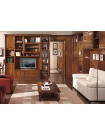 COMPOPOSIZIONE BOISERY A MISURA CON  LIBRERIE IN LEGNO PATINATA E VERNICIATA