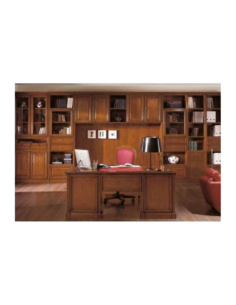 COMPOSIZIONE BOISERY A MISURA CON  LIBRERIE  E SCRIVANIA