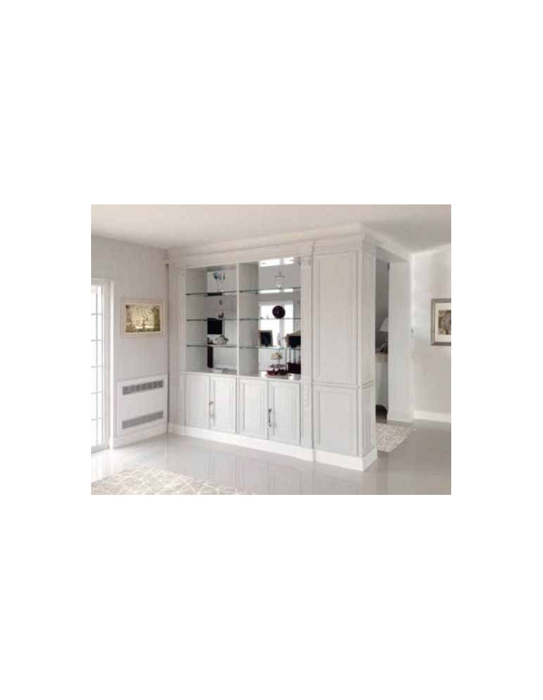 BOISERY A SEPARE IN LEGNO  LACCATA  BIANCA CON DECORY