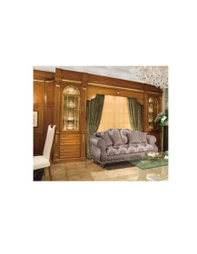 BOISERY IN LEGNO CON DECORI DORATI E ALCOVA PER PORTA FINESTRA