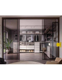 CABINA MONTANTI +CHIUSURA SCORREVOLE  CON CHIUSURA CON ANTA SCORREVOLE