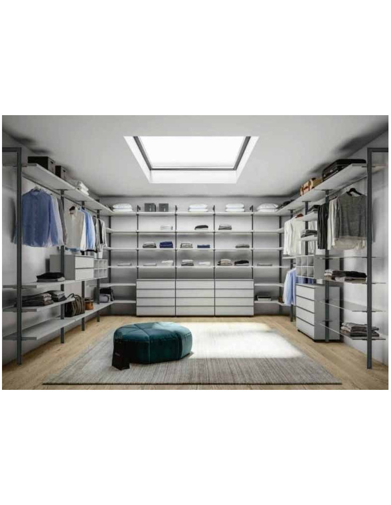 CABINA ARMADIO CON MONTANTI ARDESIA + CHIUSURA ANTA A LIBRO