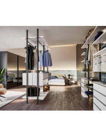 CABINA ARMADIO MONTANTI ARDESIA + BIANCO SETA