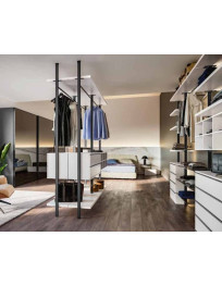CABINA ARMADIO MONTANTI ARDESIA + BIANCO SETA