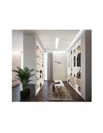 CABINA ARMADIO A SPALLE BIANCO SETA + ROVERE NODATO CON LETTO