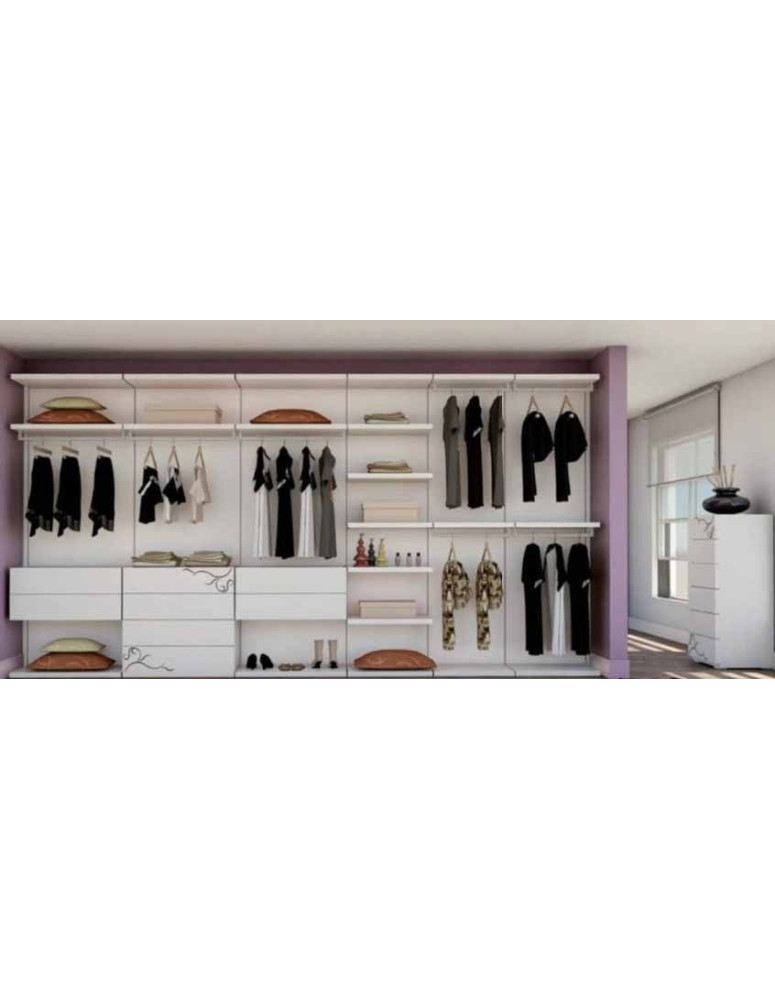 CABINA  ARMADIO A GIORNO CON RILIEVI CASSETTIERA IN ARGENTO