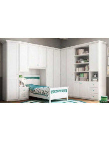 CAMERETTA CON ALCOVA PER LETTO SINGOLO E ARMADIO ANGOLARE