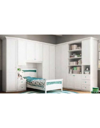 CAMERETTA CON ALCOVA PER LETTO SINGOLO E ARMADIO ANGOLARE