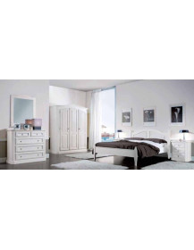 CAMERA IN LEGNO IN FRASSINO LACCATA BIANCO SPORCO