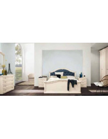 CAMERA CON LETTO IMBOTTITO LACCATA AVORIO