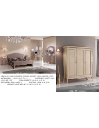 CAMERA IN LEGNO IN FRASSINO TORTORA ANTICATO PROFILO AVORIO