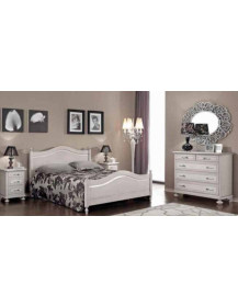 CAMERA IN LEGNO IN FRASSINO TORTORA/GRIGIO ANTICATO FILO ARGENTO