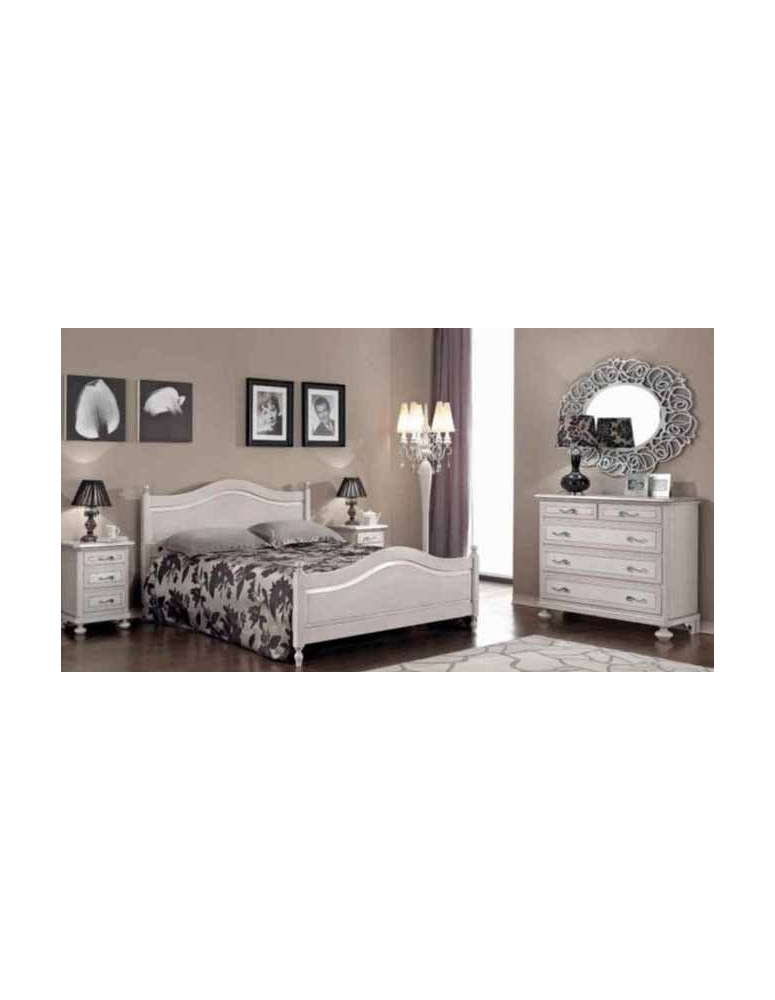 CAMERA IN LEGNO IN FRASSINO TORTORA/GRIGIO ANTICATO FILO ARGENTO