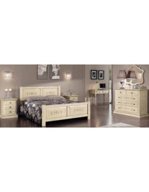 CAMERA IN LEGNO IN FRASSINO AVORIO ANTICATO,ORNATI,FILO VERDE ANTICO