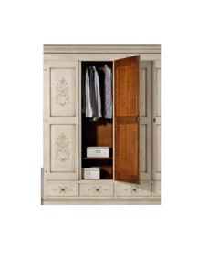 CAMERA IN LEGNO IN FRASSINO AVORIO ANTICATO,ORNATI,FILO VERDE ANTICO