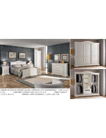 CAMERA IN LEGNO IN FRASSINO LACCATA E SAGOMATA