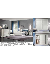 CAMERA IN LEGNO IN FRASSINO LACCATA CON ARMADIO DUE ANTE SCORREVOLE